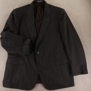 VTG Towncraft Jacket 50L 2XLT Gray Pinstripe Polyester Wool Blazer